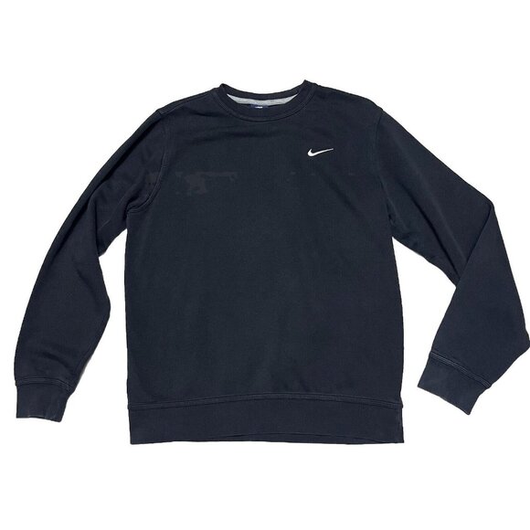Classic Nike Sweatshirt Mens Large Black White Check Embroidered Sweater Y2K - Picture 1 of 5